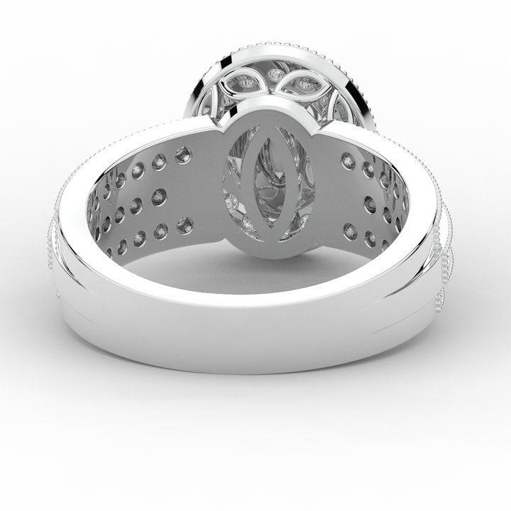 1.80CT.TW OVAL LAB DIAMOND HALO ENGAGEMENT RING - Nazarelle