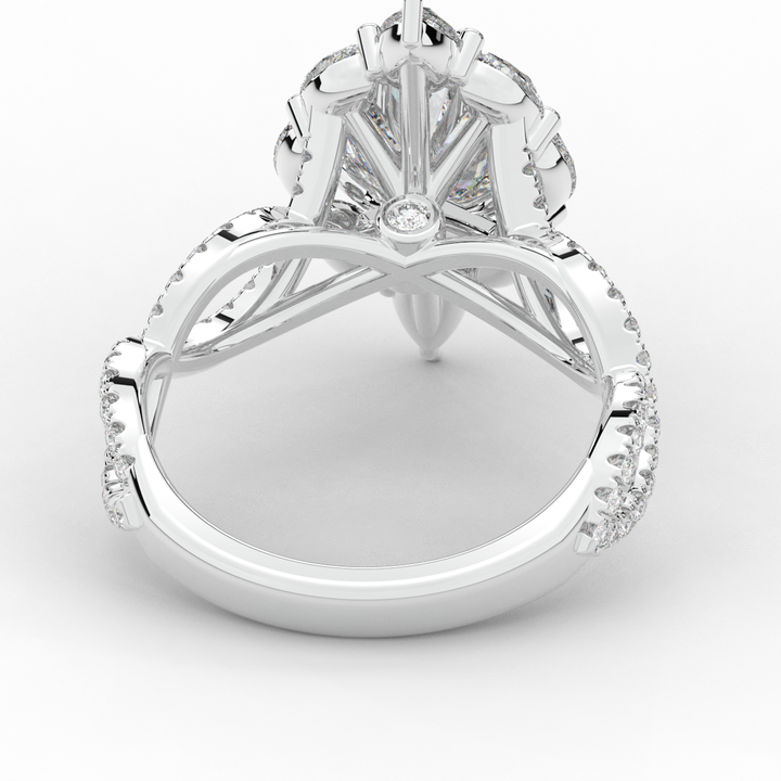 3.00CT.TW OVAL LAB DIAMOND HALO ENGAGEMENT RING - Nazarelle