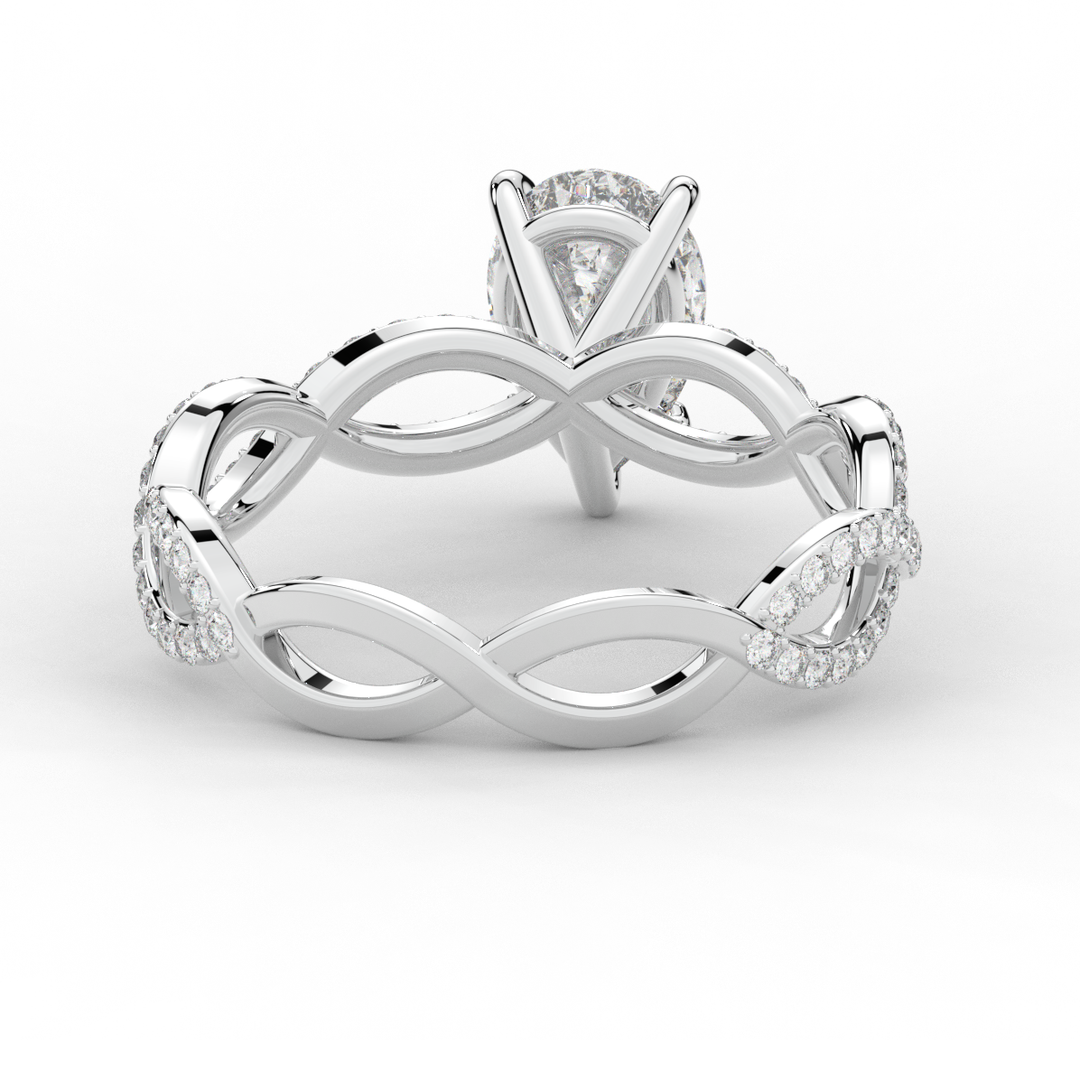 1.30CT.TW PEAR LAB DIAMOND TWIST BAND ENGAGEMENT RING - Nazarelle