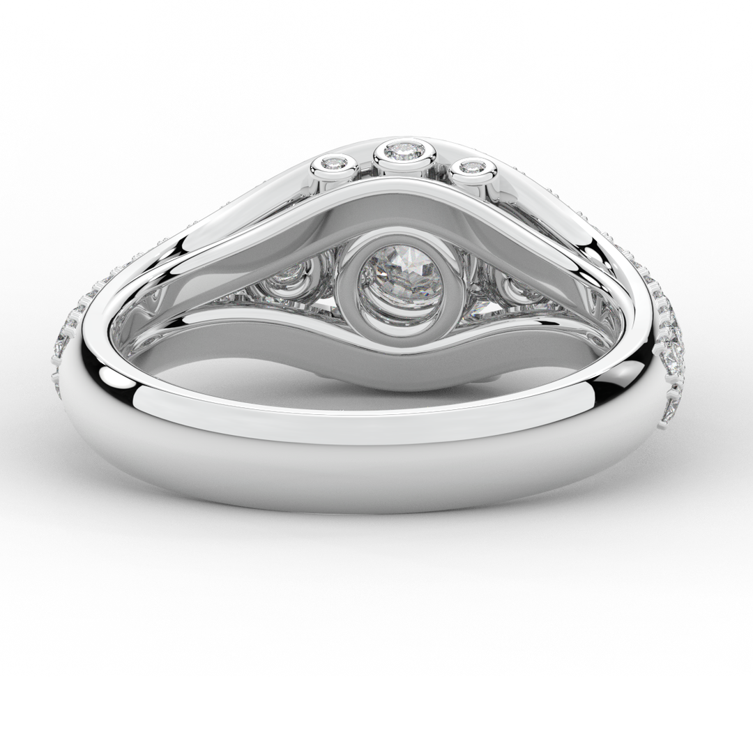 1.90CT.TW ROUND LAB DIAMOND THREE STONE ENGAGEMENT RING - Nazarelle