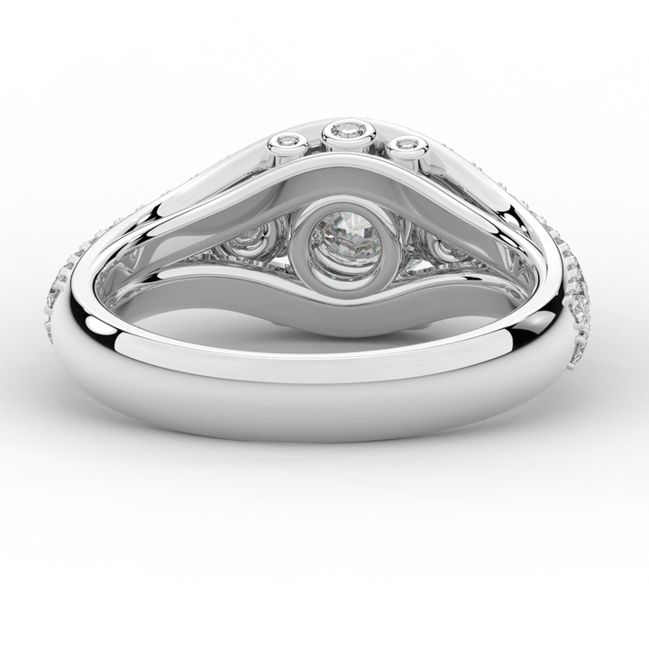 1.90CT.TW ROUND LAB DIAMOND THREE STONE ENGAGEMENT RING - Nazarelle
