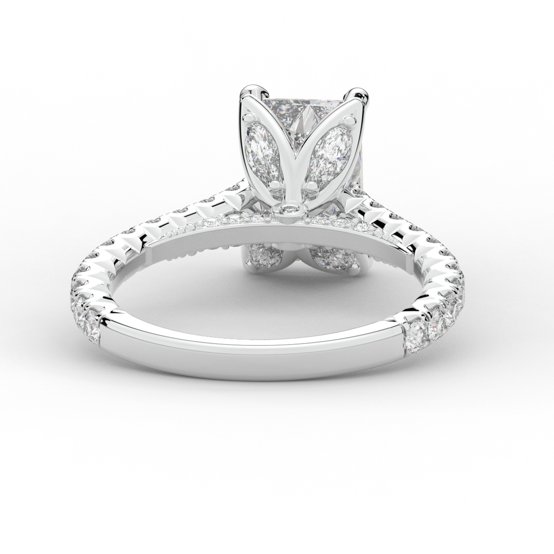 2.70CT.TW RADIANT LAB DIAMOND SOLITAIRE ENGAGEMENT RING - Nazarelle
