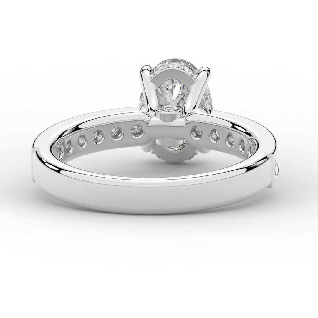 1.95CT.TW OVAL LAB DIAMOND UNDERHALO ENGAGEMENT RING - Nazarelle