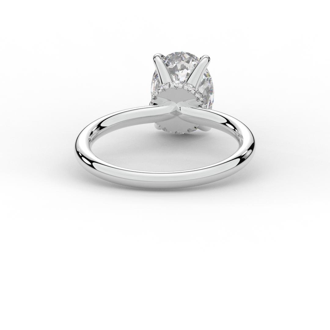 2.05CT.TW OVAL LAB DIAMOND SOLITAIRE ENGAGEMENT RING - Nazarelle