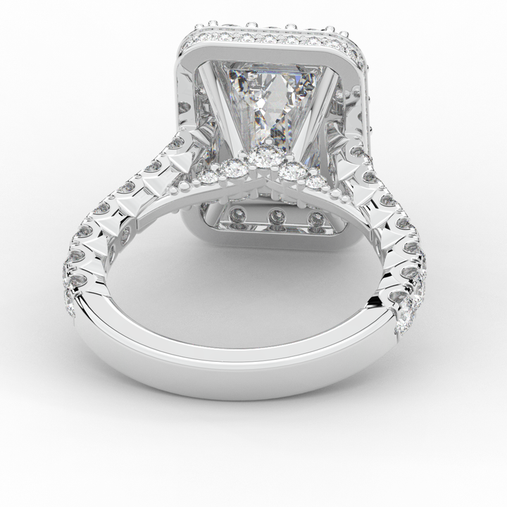 4.50CT.TW EMERALD CUT LAB DIAMOND HALO ENGAGEMENT RING - Nazarelle