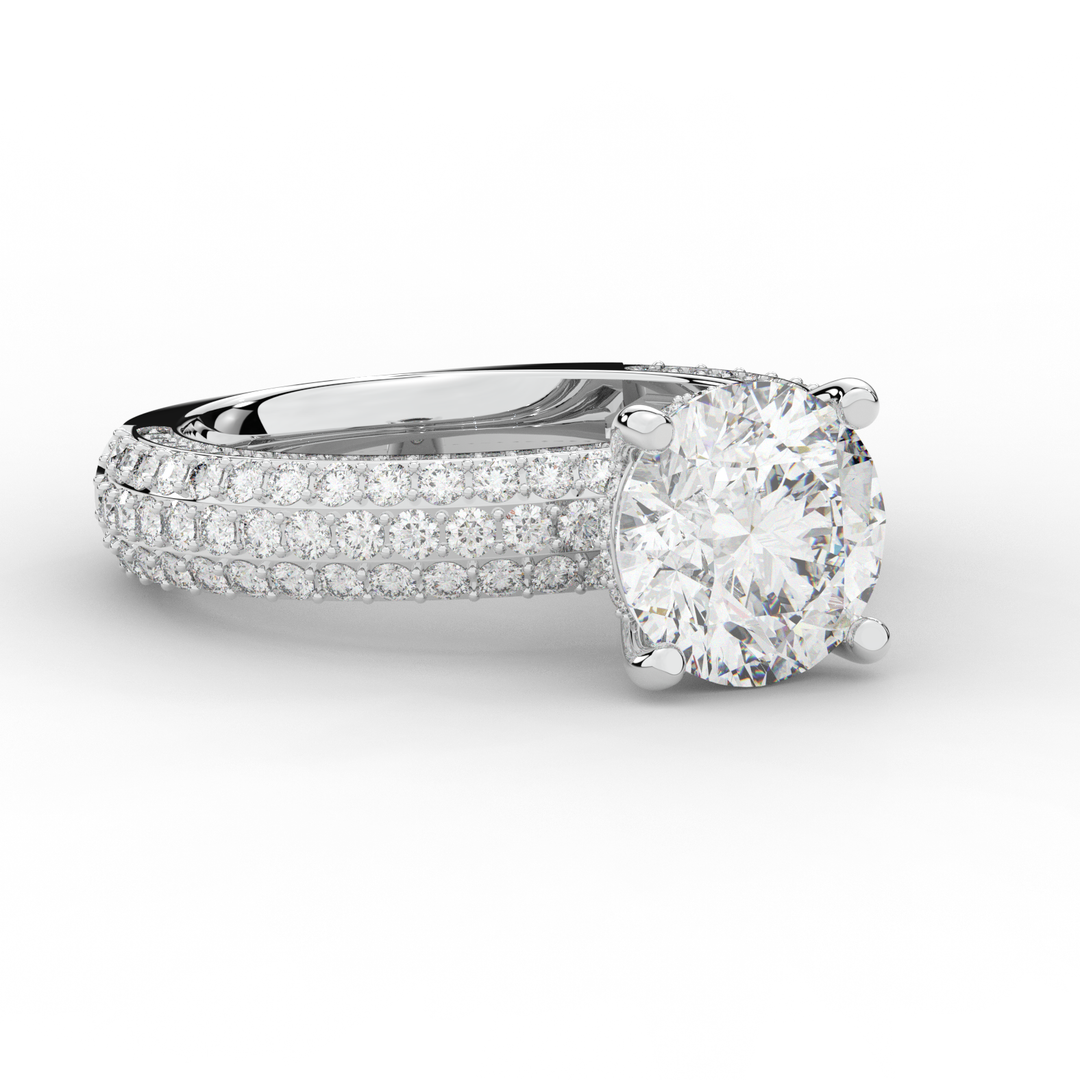 4.80CT.TW ROUND LAB DIAMOND UNDERHALO ENGAGEMENT RING - Nazarelle