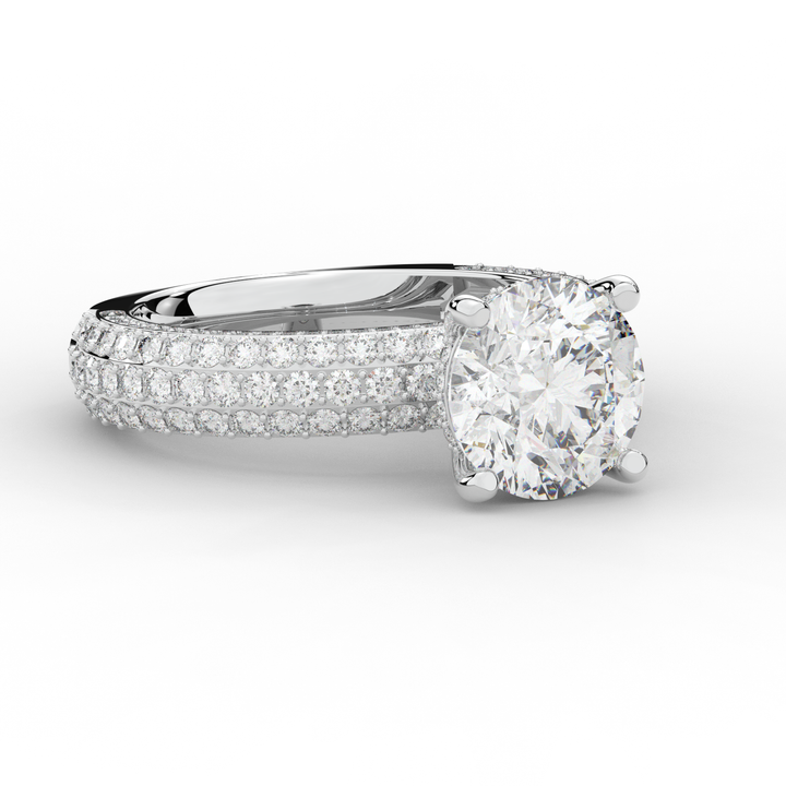 4.80CT.TW ROUND LAB DIAMOND UNDERHALO ENGAGEMENT RING - Nazarelle