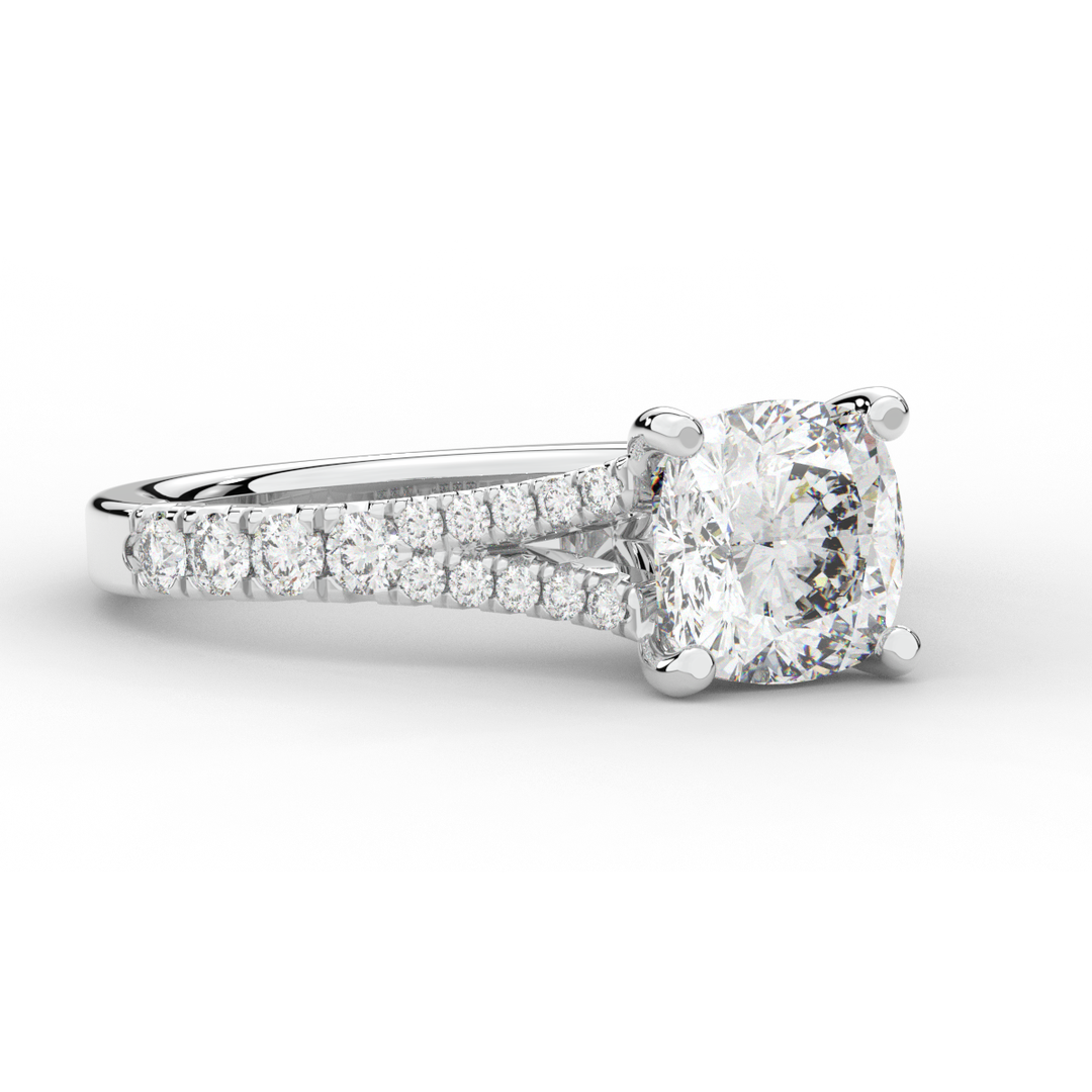 2.45CT.TW CUSHION LAB DIAMOND ENGAGEMENT RING - Nazarelle