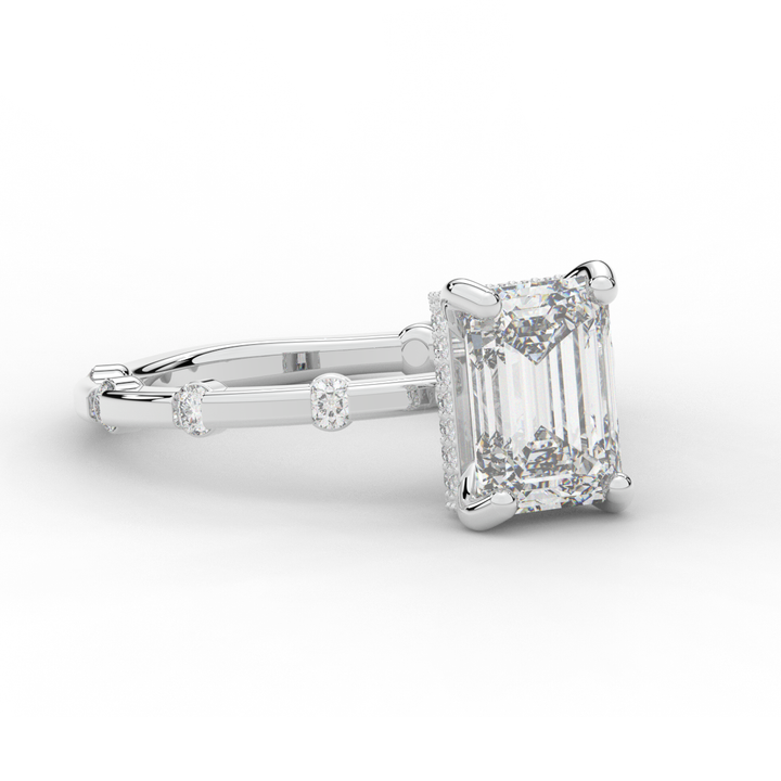2.60CT.TW RADIANT LAB DIAMOND UNDERHALO SOLITAIRE ENGAGEMENT RING - Nazarelle