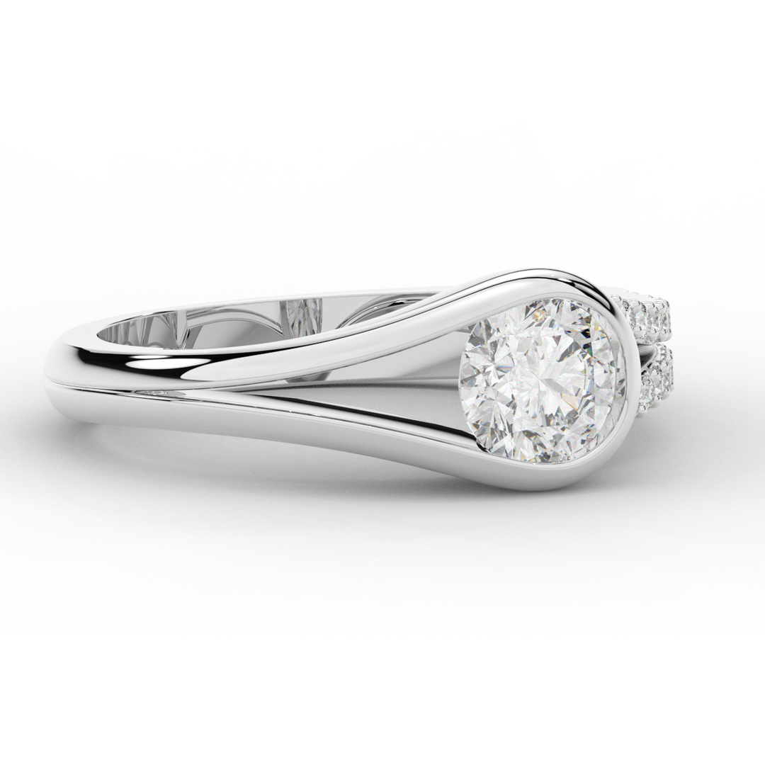 1.10CT.TW ROUND LAB DIAMOND SOLITAIRE ENGAGEMENT RING - Nazarelle