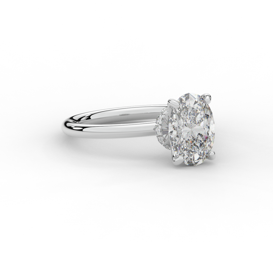 2.05CT.TW OVAL LAB DIAMOND SOLITAIRE ENGAGEMENT RING - Nazarelle