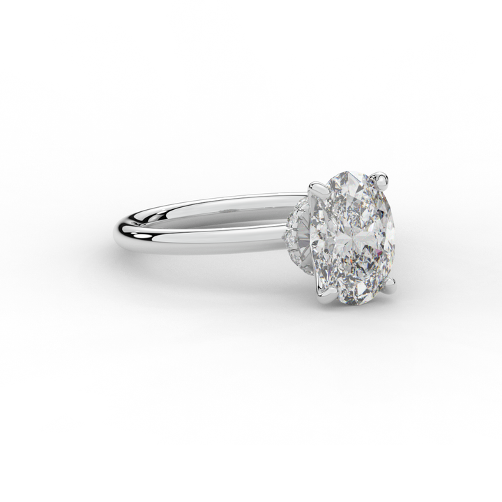 2.05CT.TW OVAL LAB DIAMOND SOLITAIRE ENGAGEMENT RING - Nazarelle