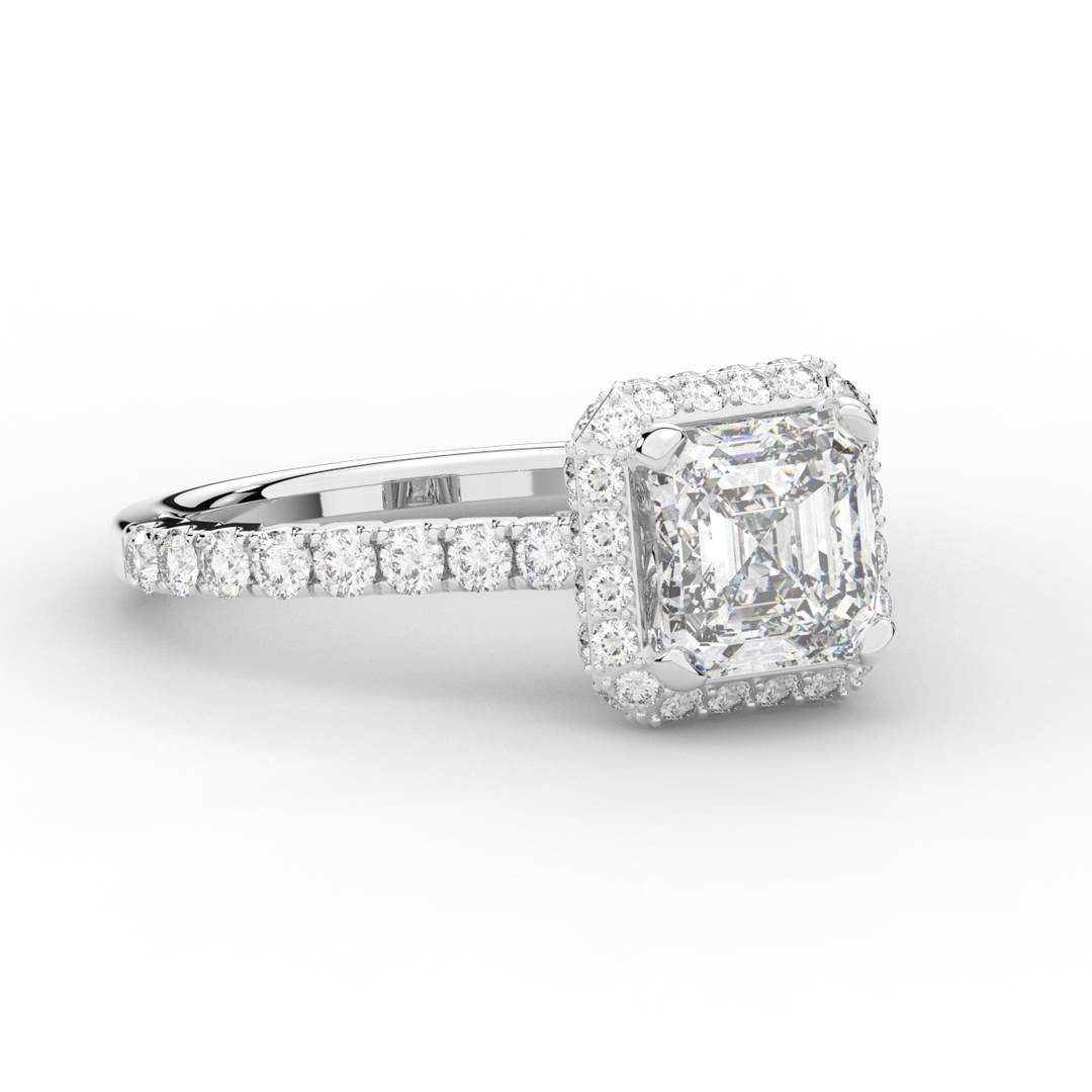 2.75CT.TW ASSCHER LAB DIAMOND HALO ENGAGEMENT RING - Nazarelle