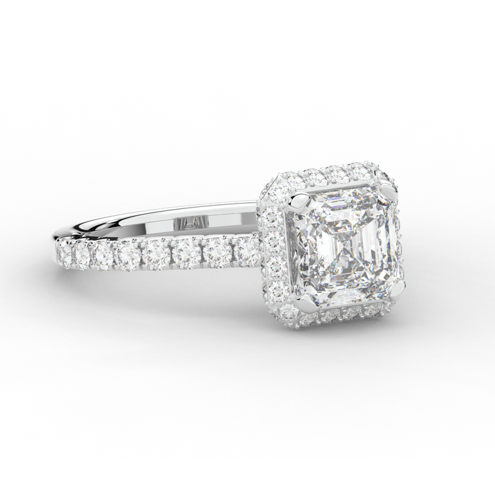 2.75CT.TW ASSCHER LAB DIAMOND HALO ENGAGEMENT RING - Nazarelle