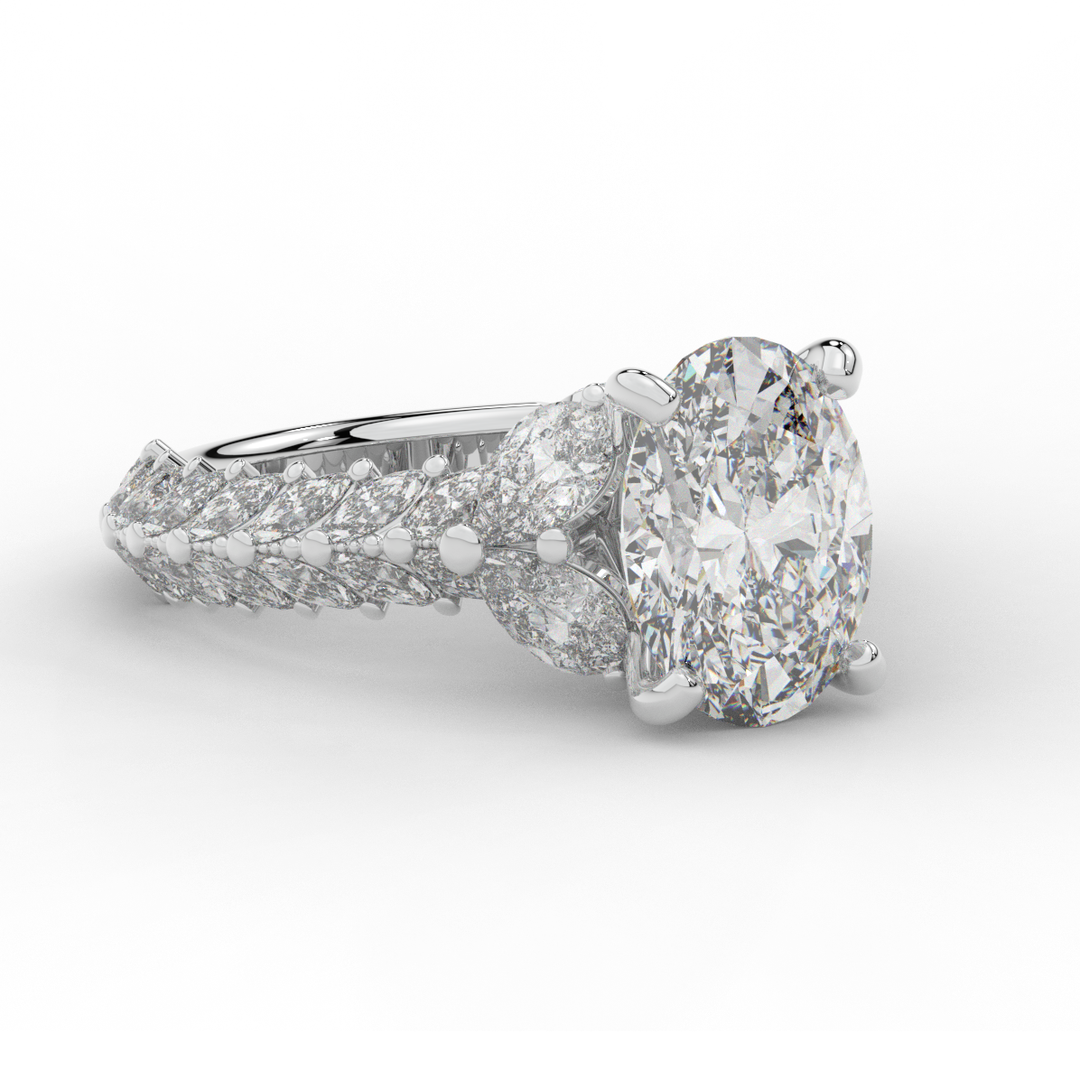 5.25CT.TW OVAL LAB DIAMOND HALO ENGAGEMENT RING - Nazarelle