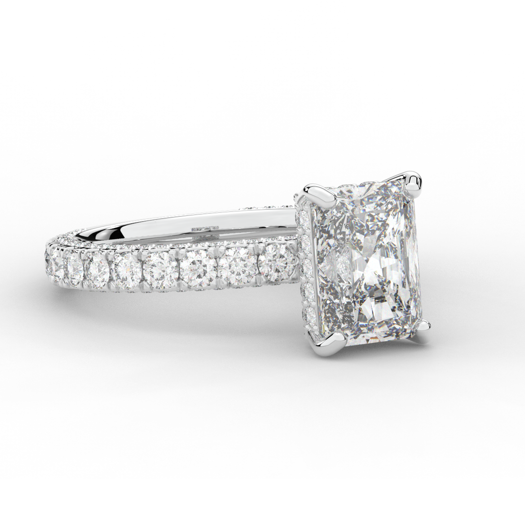 3.00CT.TW RADIANT LAB DIAMOND ENGAGEMENT RING - Nazarelle