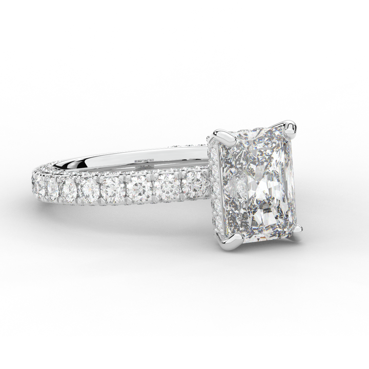 3.00CT.TW RADIANT LAB DIAMOND ENGAGEMENT RING - Nazarelle