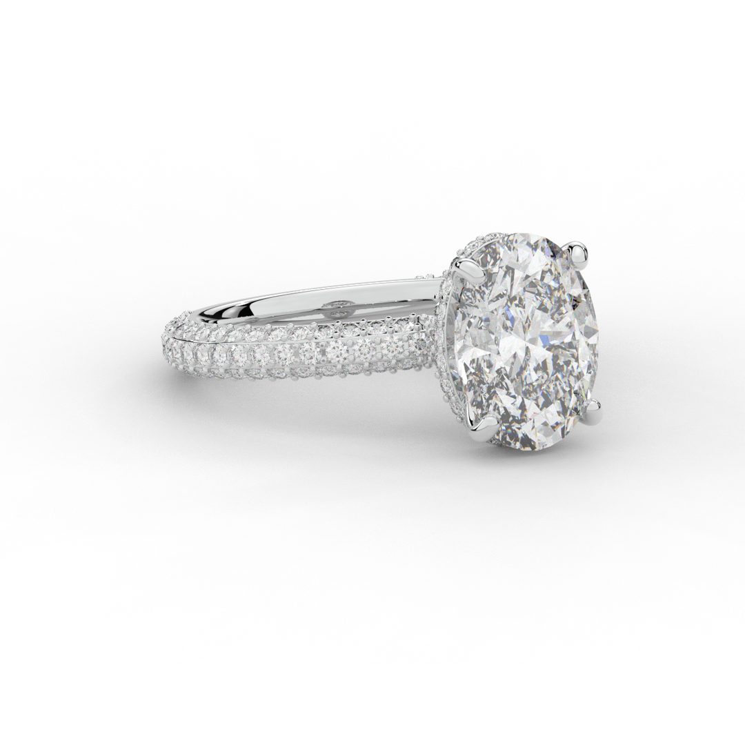 3.60CT.TW OVAL LAB DIAMOND SOLITAIRE ENGAGEMENT RING - Nazarelle
