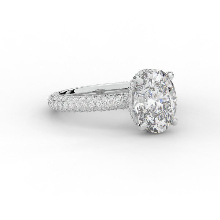 3.60CT.TW OVAL LAB DIAMOND SOLITAIRE ENGAGEMENT RING - Nazarelle