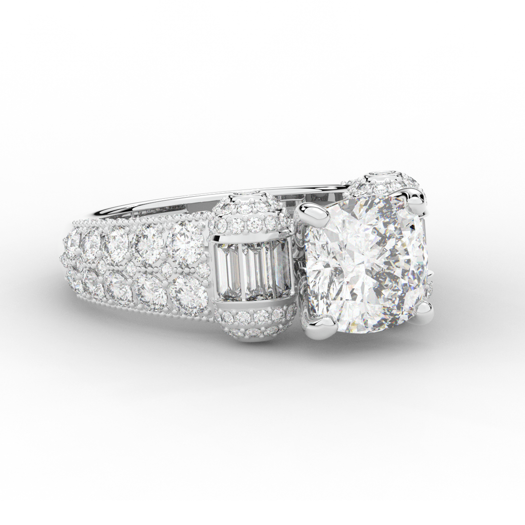 4.75CT.TW CUSHION LAB DIAMOND ENGAGEMENT RING - Nazarelle
