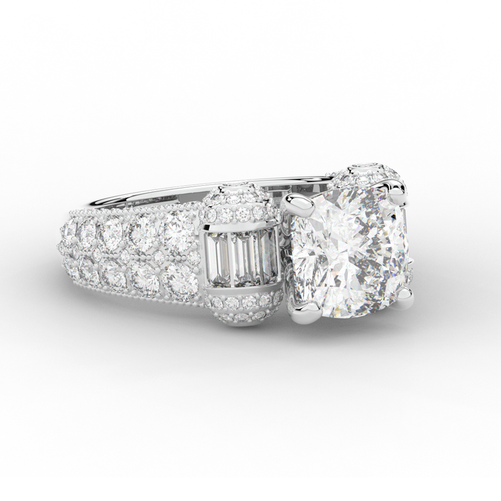 4.75CT.TW CUSHION LAB DIAMOND ENGAGEMENT RING - Nazarelle