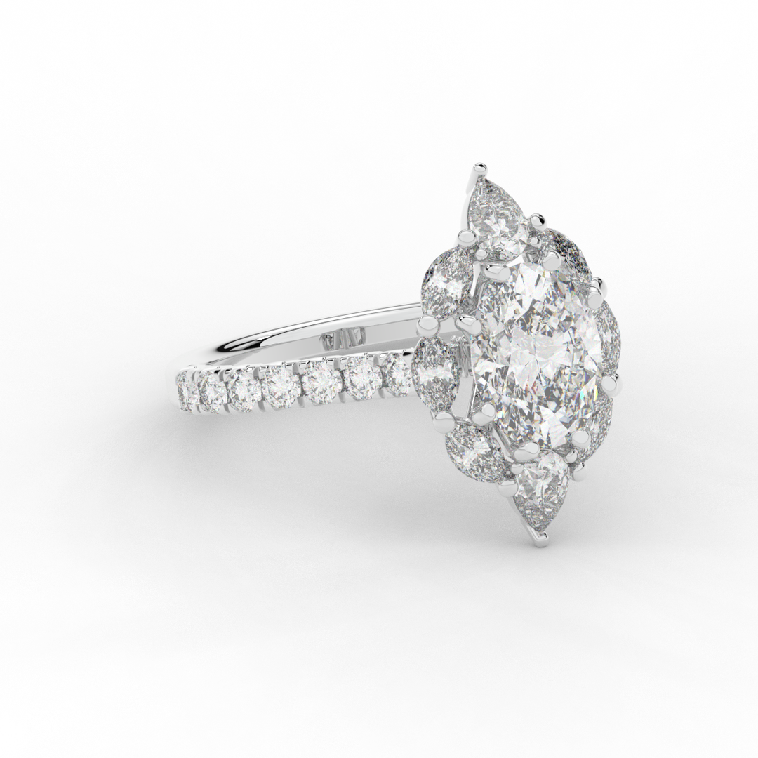 2.75CT.TW OVAL LAB DIAMOND HALO ENGAGEMENT RING - Nazarelle