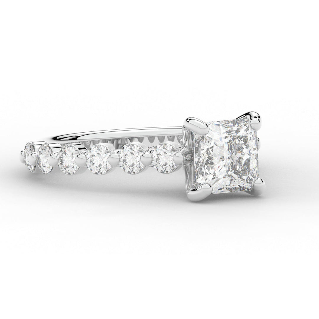 3.90CT.TW PRINCESS LAB DIAMOND ENGAGEMENT RING