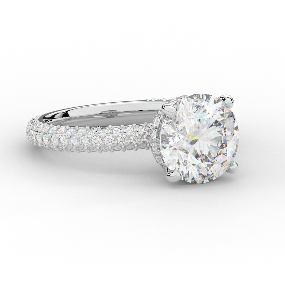 3.60CT.TW ROUND LAB DIAMOND SOLITAIRE ENGAGEMENT RING - Nazarelle