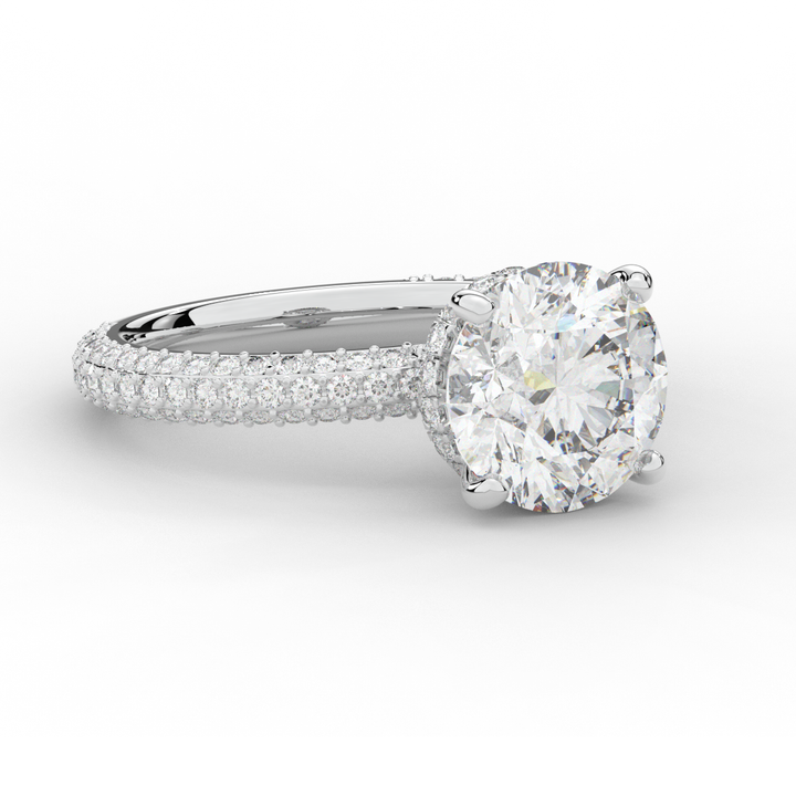 3.60CT.TW ROUND LAB DIAMOND SOLITAIRE ENGAGEMENT RING - Nazarelle