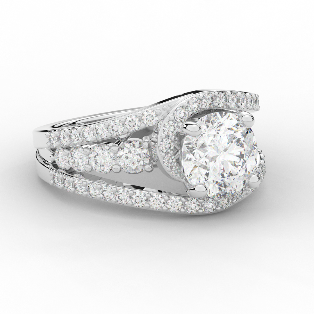 3.30CT.TW ROUND LAB DIAMOND ENGAGEMENT RING - Nazarelle