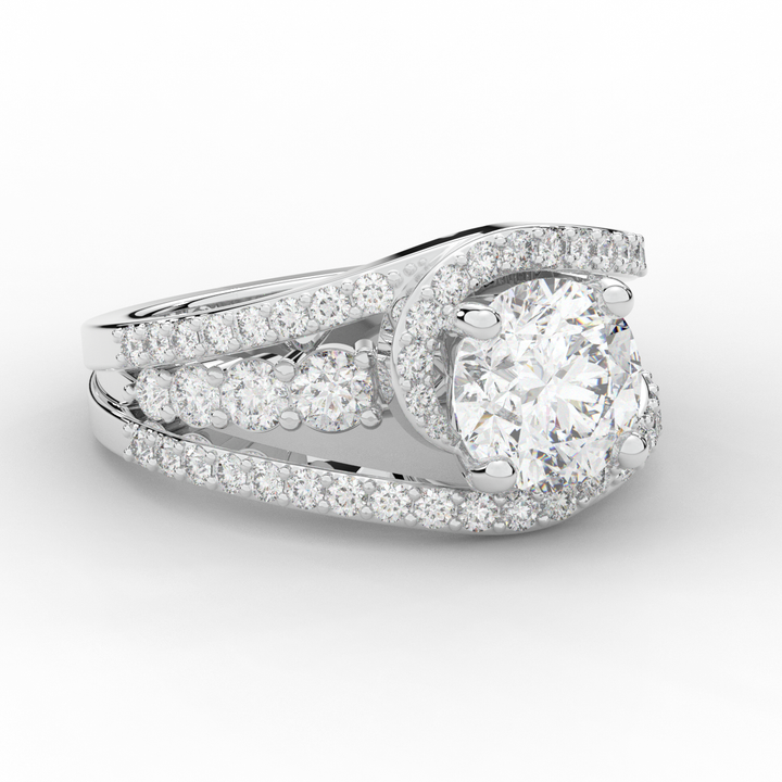 3.30CT.TW ROUND LAB DIAMOND ENGAGEMENT RING - Nazarelle