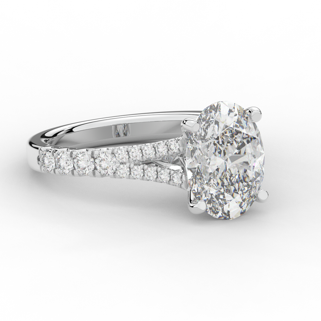 3.45CT.TW OVAL LAB DIAMOND ENGAGEMENT RING - Nazarelle