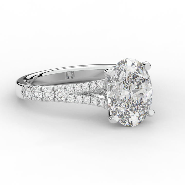 3.45CT.TW OVAL LAB DIAMOND ENGAGEMENT RING - Nazarelle