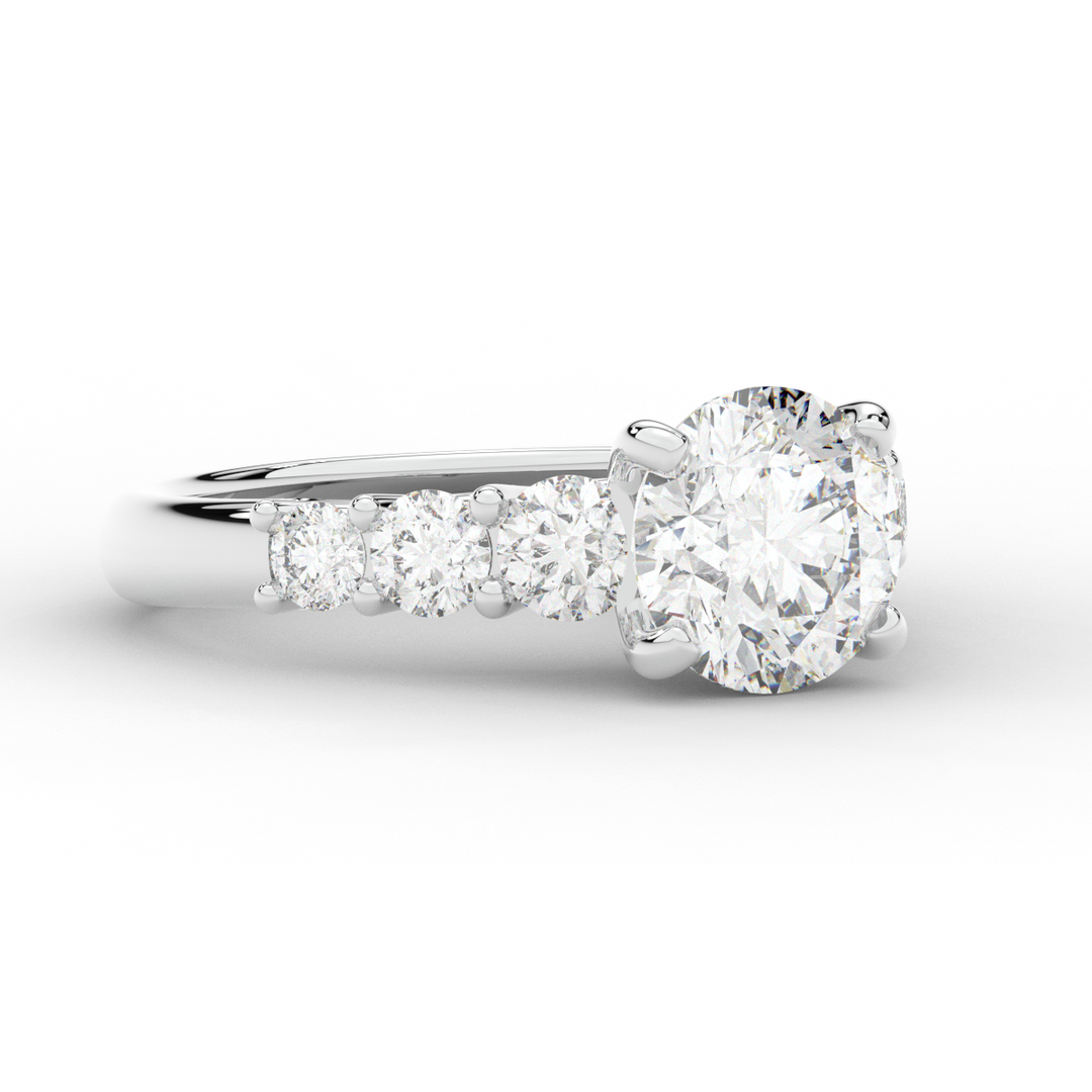 3.00CT.TW ROUND LAB DIAMOND  ENGAGEMENT RING - Nazarelle