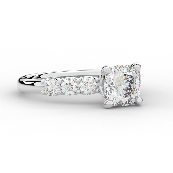2.60CT.TW CUSHION LAB DIAMOND SOLITAIRE ENGAGEMENT RING - Nazarelle
