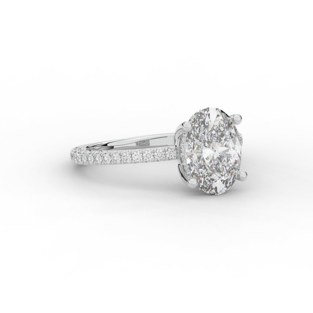 3.15CT.TW OVAL LAB DIAMOND SOLITAIRE ENGAGEMENT RING - Nazarelle