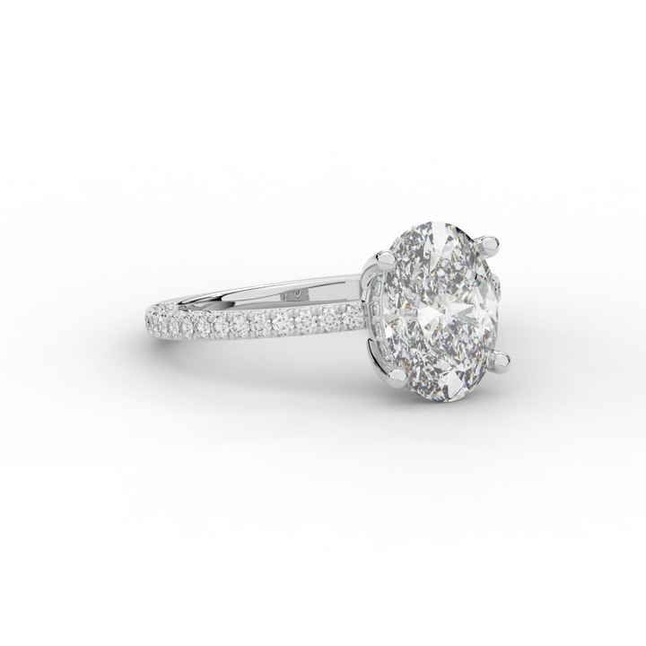 3.15CT.TW OVAL LAB DIAMOND SOLITAIRE ENGAGEMENT RING - Nazarelle