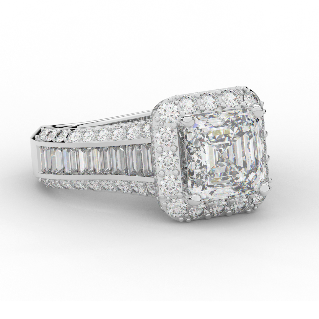 6.10CT.TW ASCHER LAB DIAMOND HALO ENGAGEMENT RING - Nazarelle