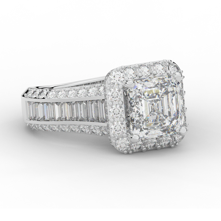 6.10CT.TW ASCHER LAB DIAMOND HALO ENGAGEMENT RING - Nazarelle