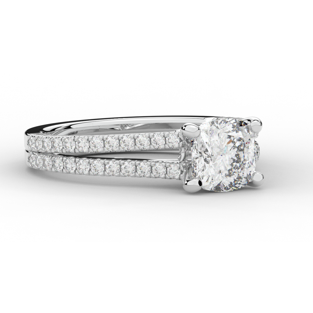 1.90CT.TW CUSHION LAB DIAMOND SOLITAIRE ENGAGEMENT RING - Nazarelle