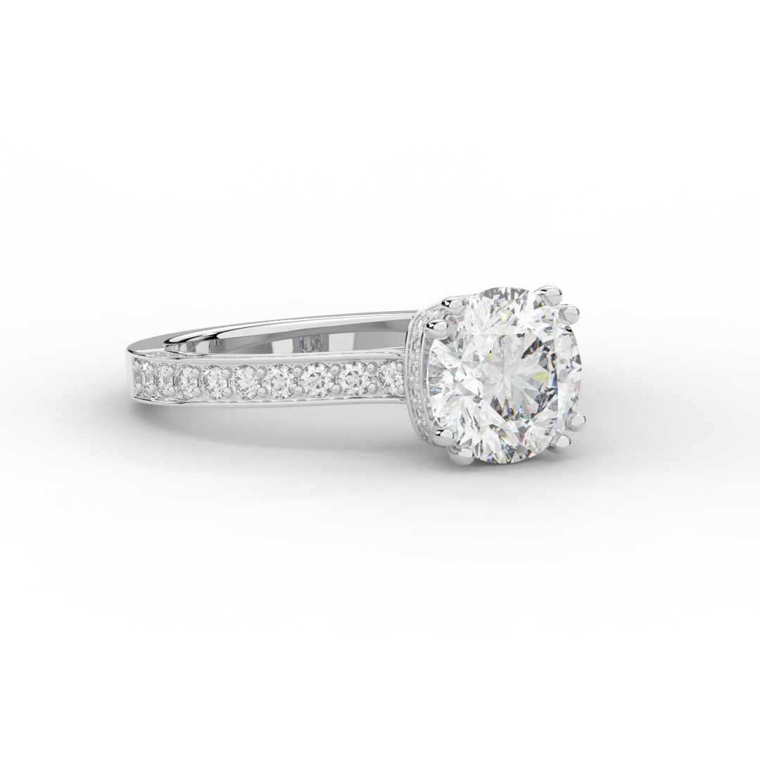 2.60CT.TW ROUND LAB DIAMOND SOLITAIRE ENGAGEMENT RING - Nazarelle