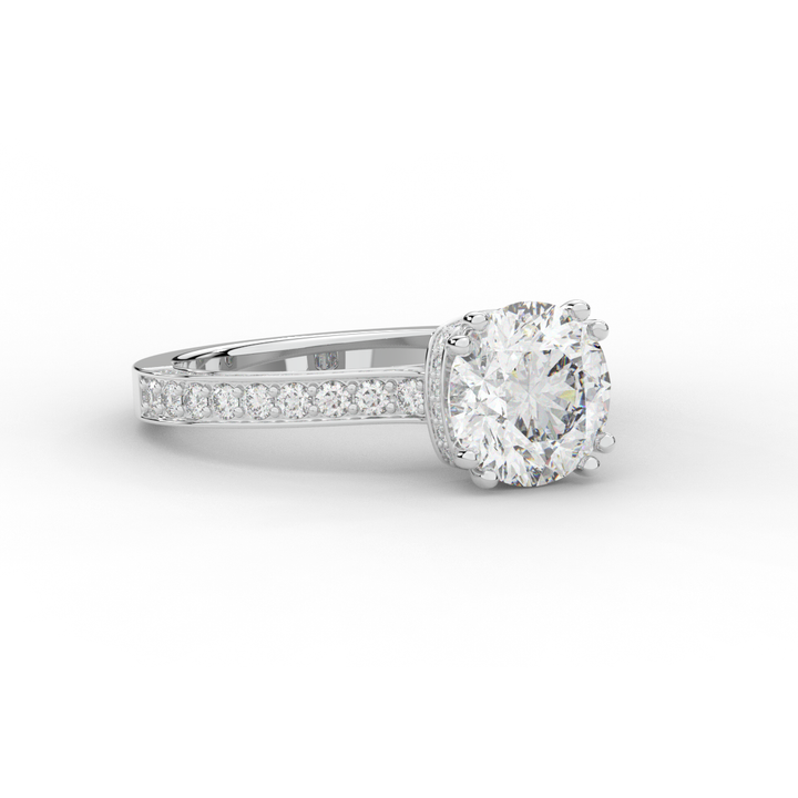 2.60CT.TW ROUND LAB DIAMOND SOLITAIRE ENGAGEMENT RING - Nazarelle