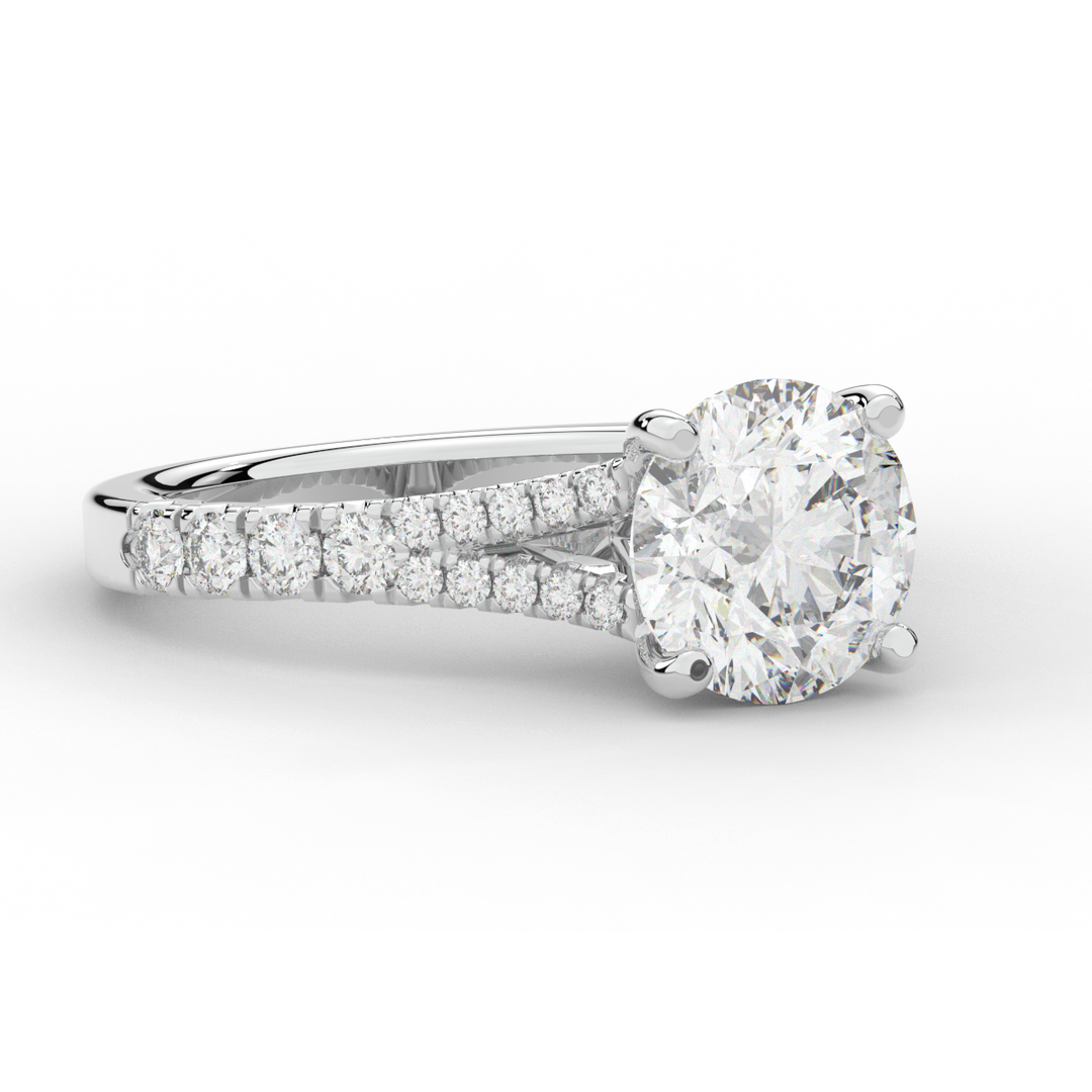 2.45CT.TW ROUND LAB DIAMOND ENGAGEMENT RING - Nazarelle