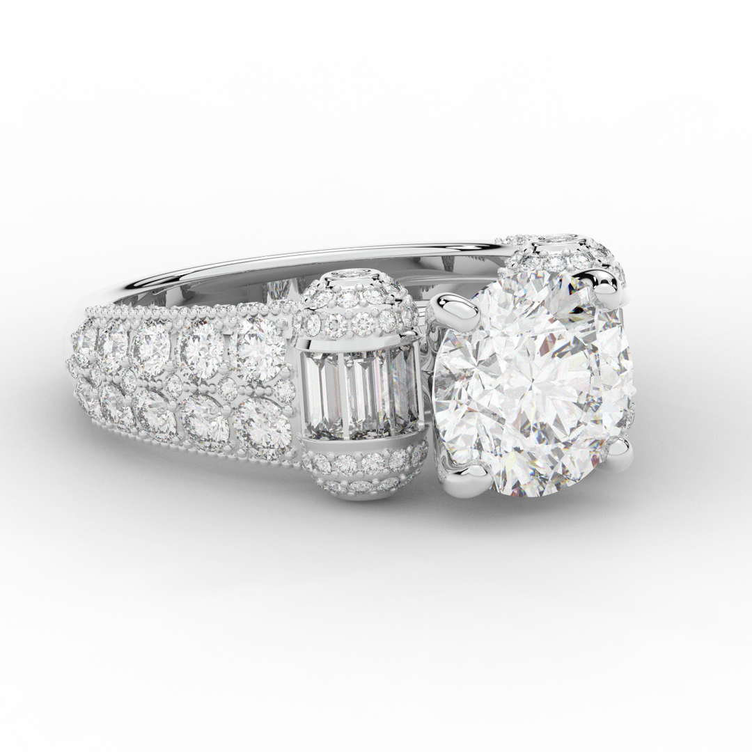 4.75CT.TW ROUND LAB DIAMOND ENGAGEMENT RING - Nazarelle