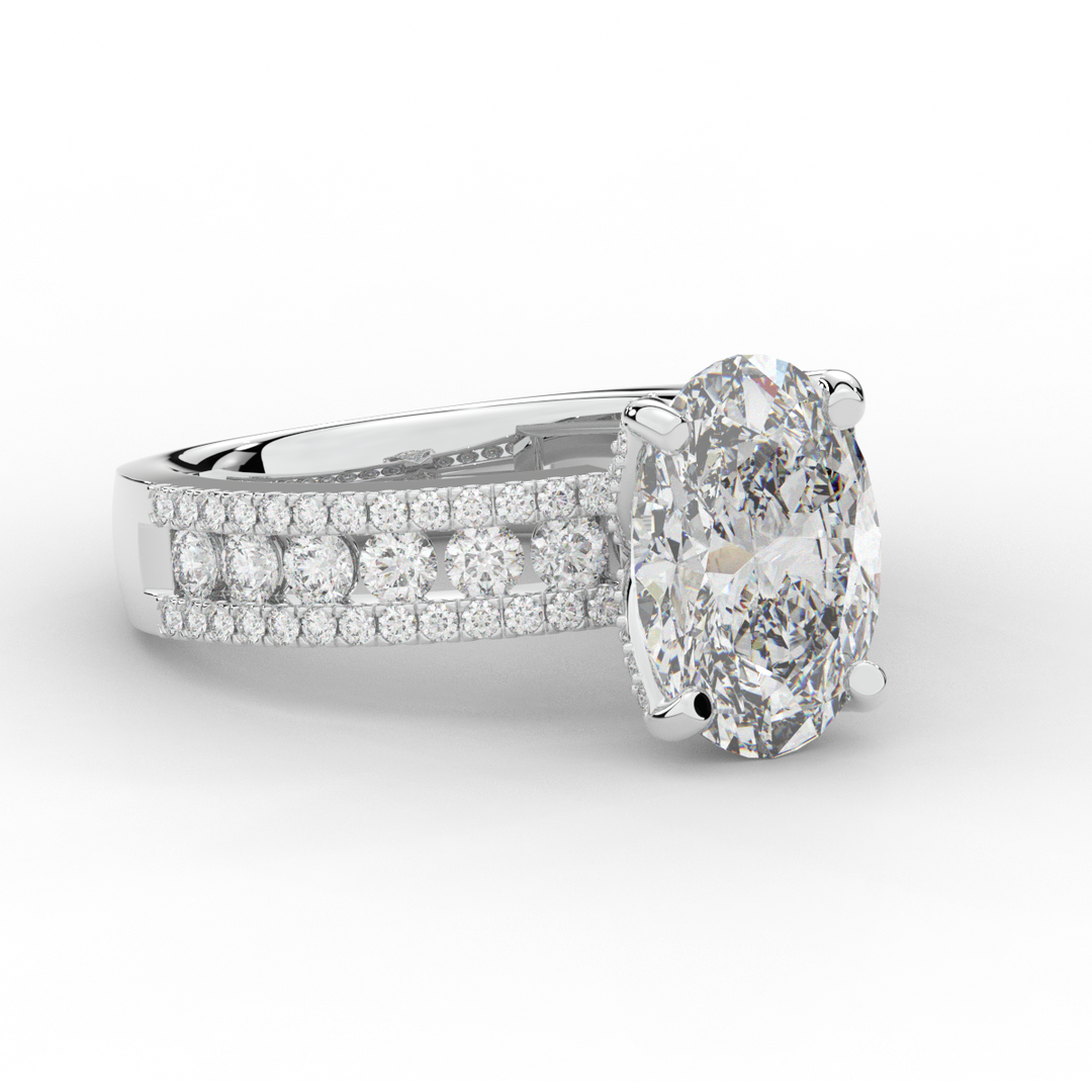 3.95CT.TW OVAL LAB DIAMOND SOLITAIRE ENGAGEMENT RING - Nazarelle