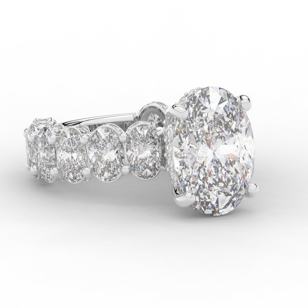10.90CT.TW OVAL LAB DIAMOND SOLITAIRE ENGAGEMENT RING - Nazarelle