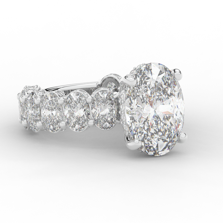 10.90CT.TW OVAL LAB DIAMOND SOLITAIRE ENGAGEMENT RING - Nazarelle