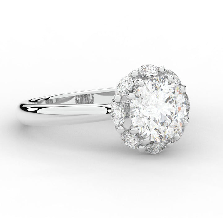 2.40CT.TW ROUND LAB DIAMOND HALO ENGAGEMENT RING - Nazarelle