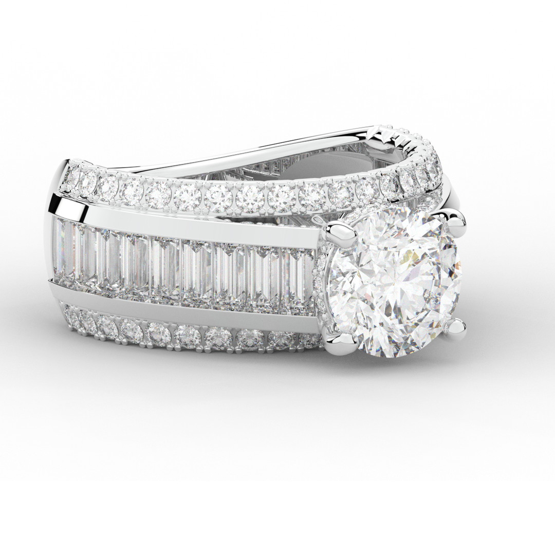 3.15CT.TW ROUND LAB DIAMOND ENGAGEMENT RING - Nazarelle