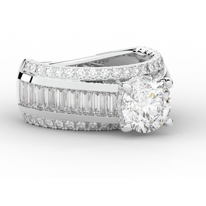 3.15CT.TW ROUND LAB DIAMOND ENGAGEMENT RING - Nazarelle